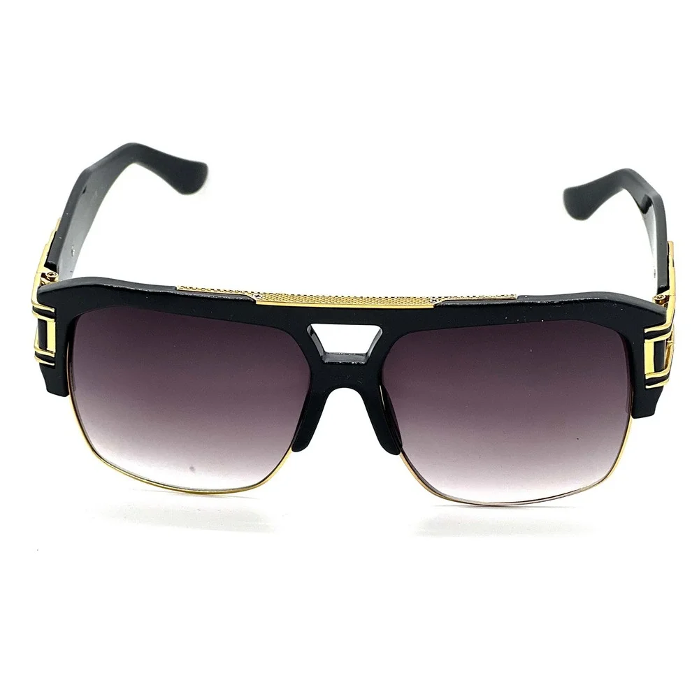 Men's Square Sunglasses Gold Black Gradient Designer Fashion Eyewear Trendy‎ New